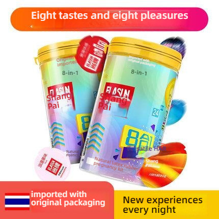 Shang Pai Eight in One 100 Cross dressing Fun Condoms Medium 24 Pack Small French Exclusive Flash Sale