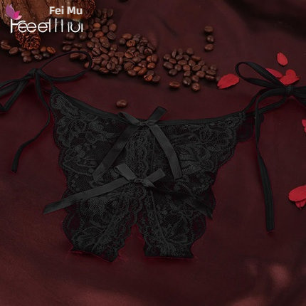 Fei Mu sexy lace strap butterfly crotch underwear