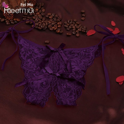 Fei Mu sexy lace strap butterfly crotch underwear