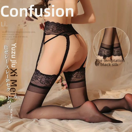 Feimu 15D silicone oiled lace lace long tube socks