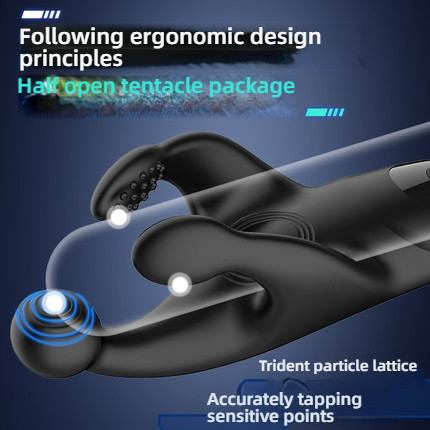 Mimo Neo's Three Triggered Beating Shocking Turtle Head Practice Massager Black