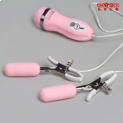 OMYSKY 10 frequency double peak vibration breast clip, Top Shock brings a shocking experience!