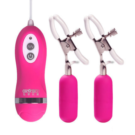 OMYSKY 10 frequency double peak vibration breast clip, Top Shock brings a shocking experience!