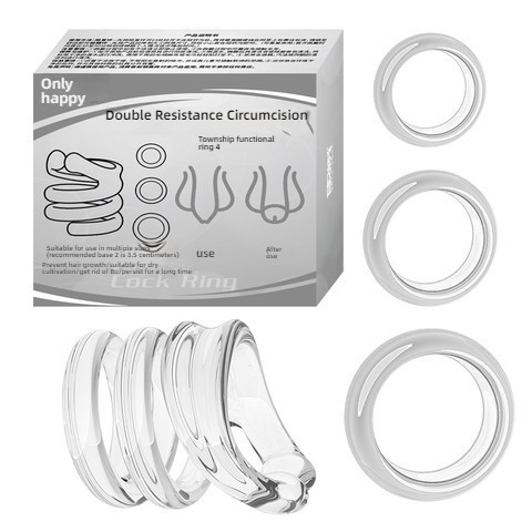 Joyful Dual Resistance Multi Effect Circumcision Ring 4-piece Set