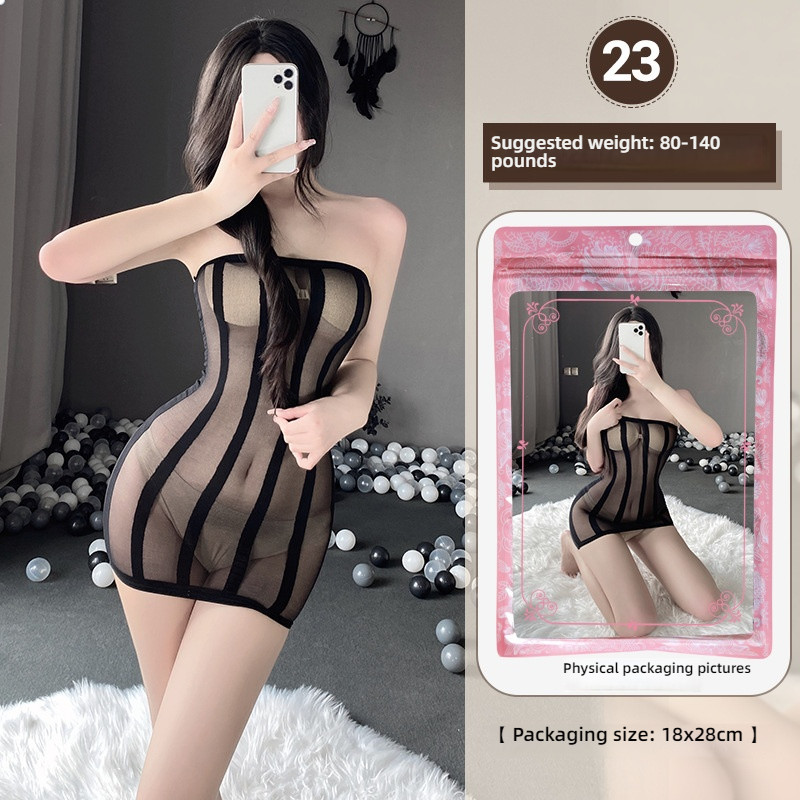 Linlin Ting sexy lingerie cross-border plus size sexy see through hollow one-piece seduction set open stocking set