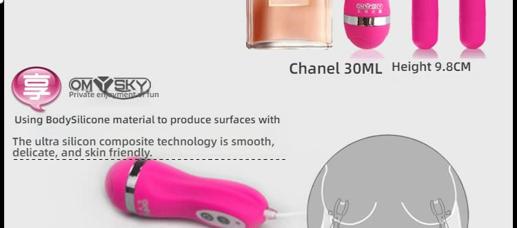 OMYSKY 10 frequency double peak vibration breast clip, Top Shock brings a shocking experience!
