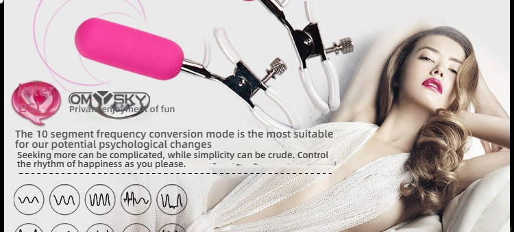 OMYSKY 10 frequency double peak vibration breast clip, Top Shock brings a shocking experience!