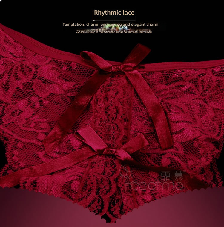 Fei Mu sexy lace strap butterfly crotch underwear