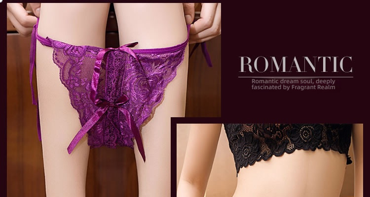 Fei Mu sexy lace strap butterfly crotch underwear
