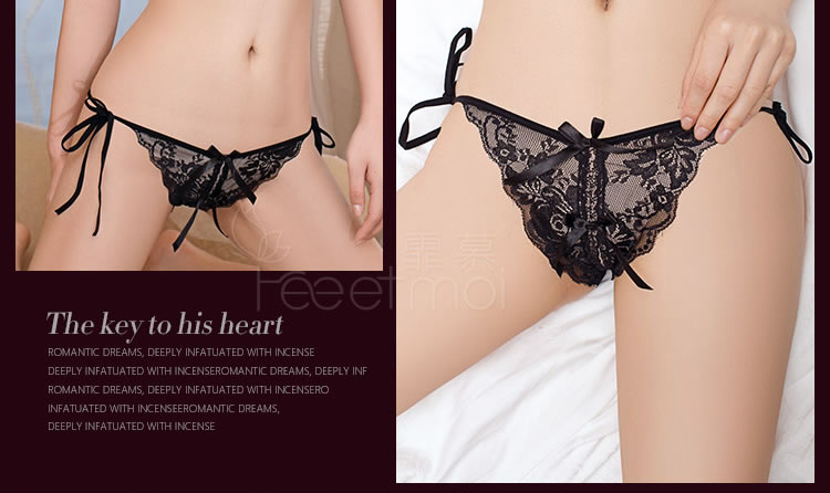 Fei Mu sexy lace strap butterfly crotch underwear