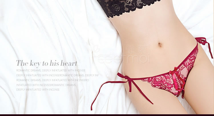 Fei Mu sexy lace strap butterfly crotch underwear