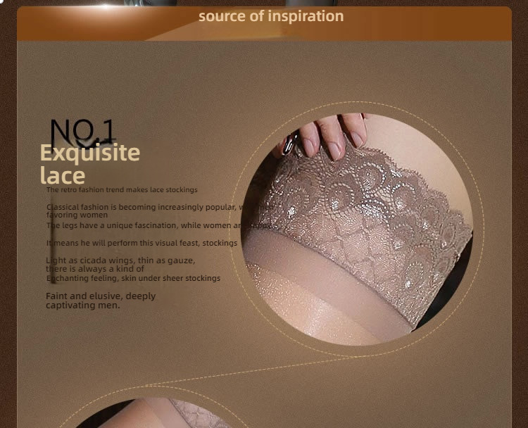Feimu 15D silicone oiled lace lace long tube socks