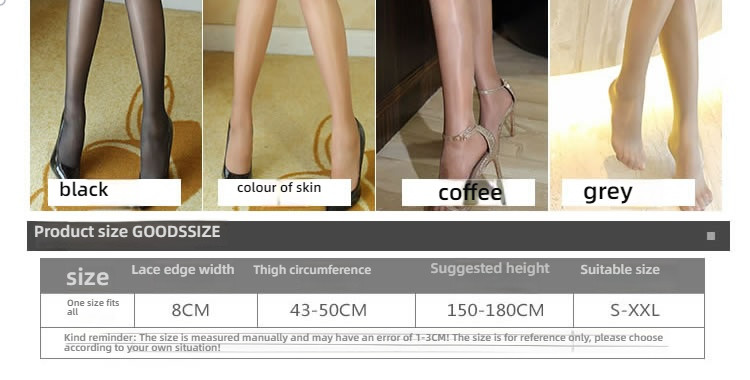 Feimu 15D silicone oiled lace lace long tube socks
