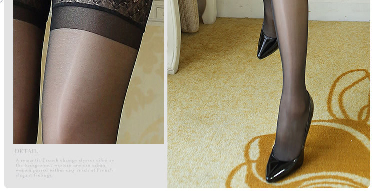 Feimu 15D silicone oiled lace lace long tube socks