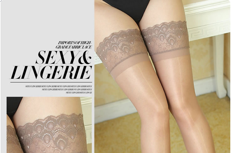Feimu 15D silicone oiled lace lace long tube socks