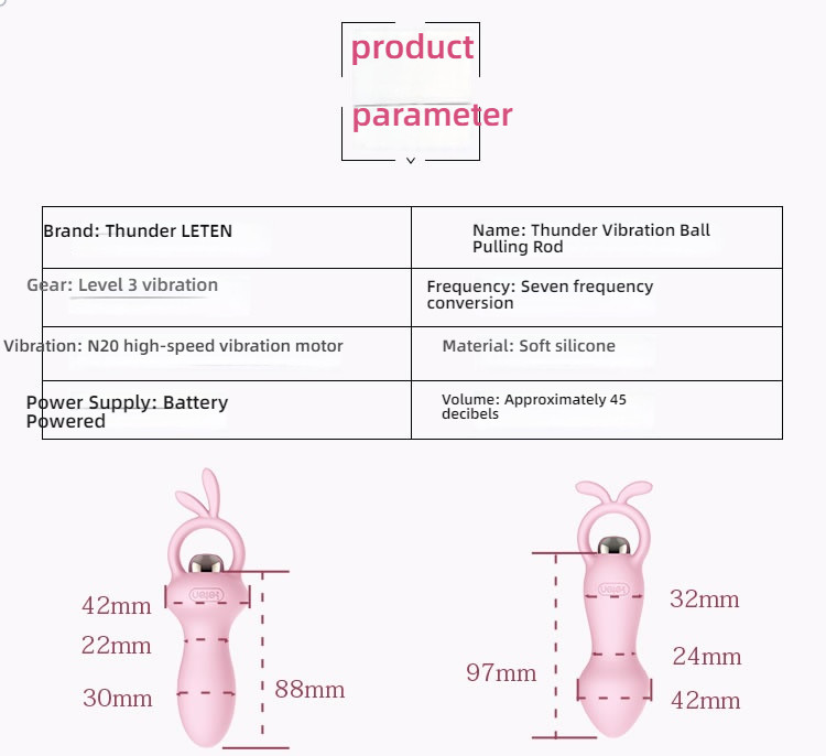 Thunder Cute Rabbit Anal Stopper Rear Court Pulling Bead Stunning Bar Multiple Options to Choose from