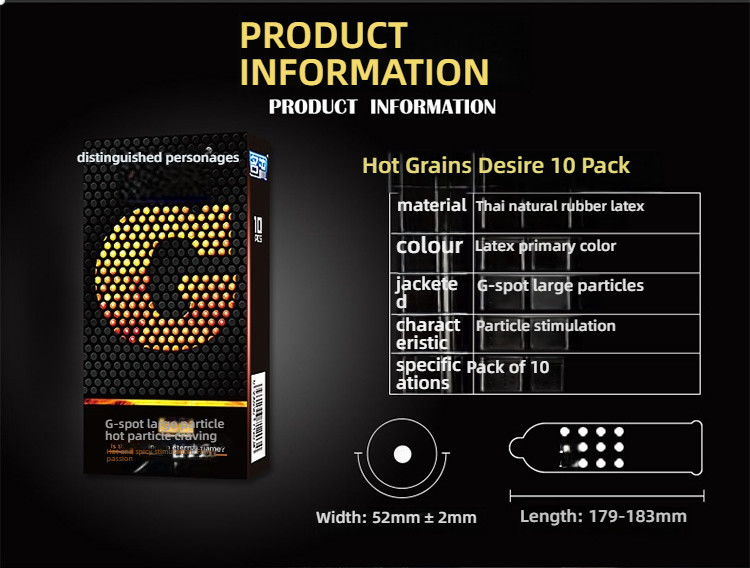 Gentleman G-spot Large Particle Series Condom Medium 10 Pack