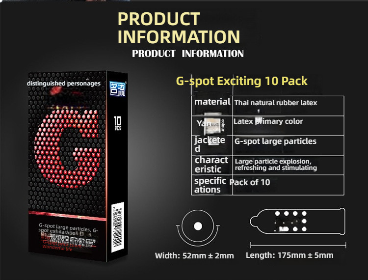 Gentleman G-spot Large Particle Series Condom Medium 10 Pack