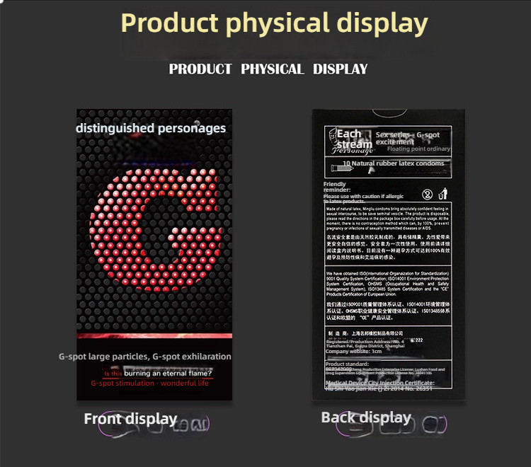 Gentleman G-spot Large Particle Series Condom Medium 10 Pack