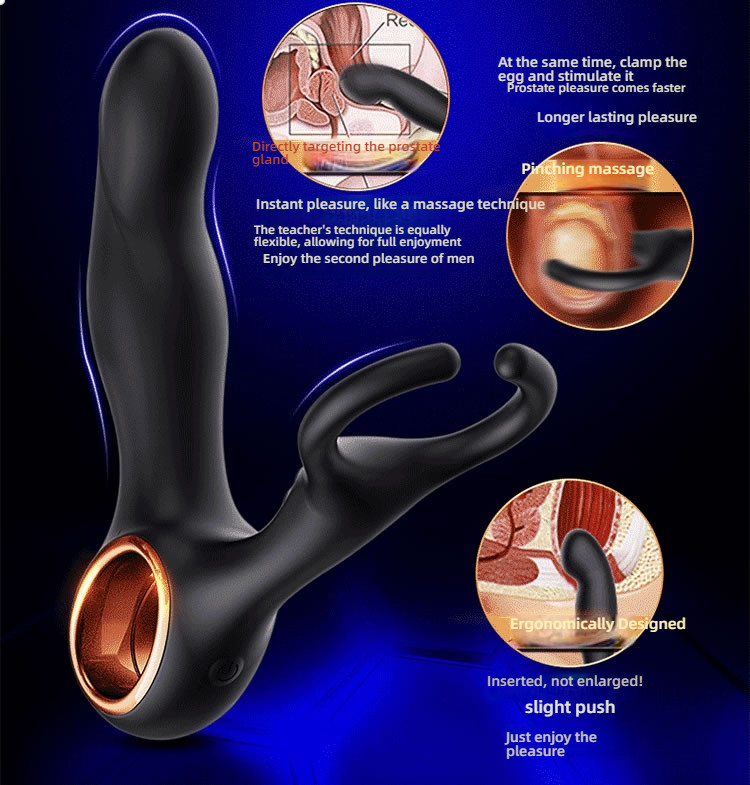 Lesparty intelligent constant temperature dual head clamping prostate massager