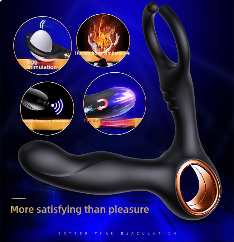 Lesparty intelligent constant temperature dual head clamping prostate massager