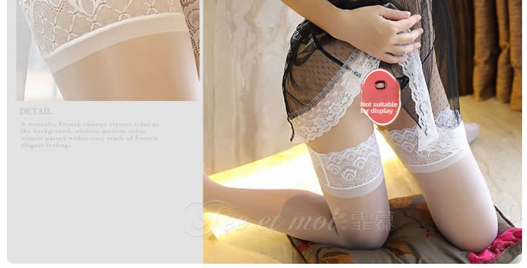 Feimu 15D silicone oiled lace lace long tube socks