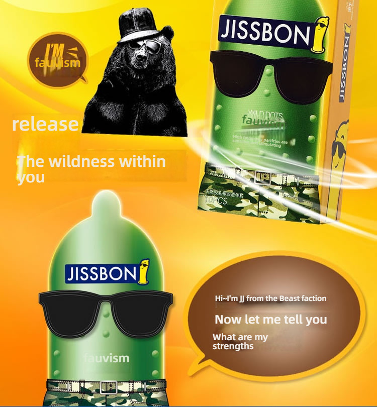 Jieshibang Fauvism Dynamic Large Particle Condom Set of 10