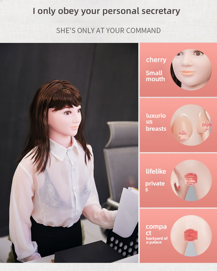 Wonani sexy secretary professional OL silicone large chest simulation handsome male inflatable doll 155cm