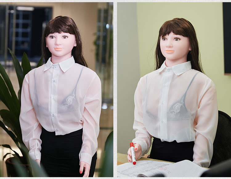 Wonani sexy secretary professional OL silicone large chest simulation handsome male inflatable doll 155cm