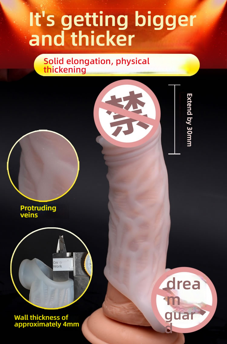 Pleasing self-lubricating white jade condom (making her scream), thickening and increasing penis condom