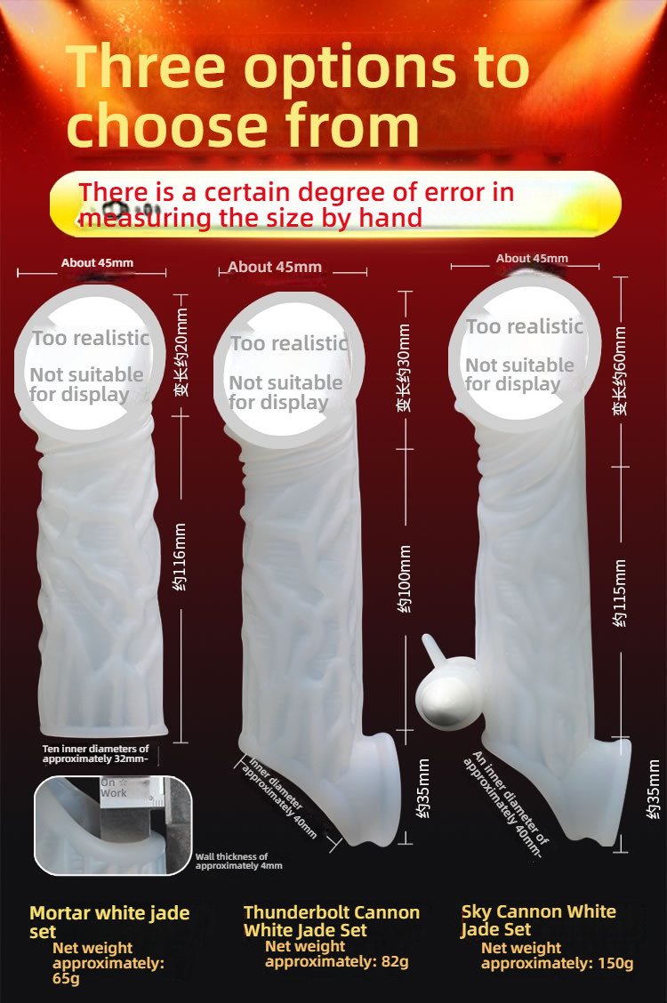 Pleasing self-lubricating white jade condom (making her scream), thickening and increasing penis condom