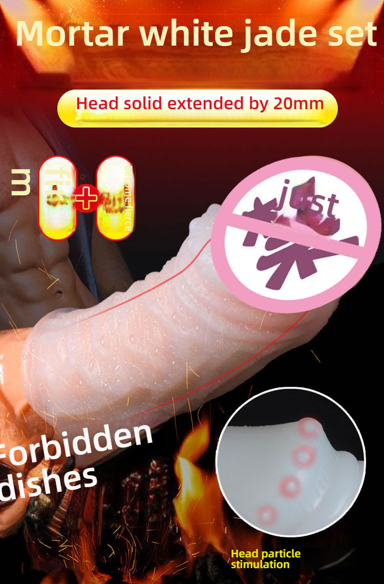 Pleasing self-lubricating white jade condom (making her scream), thickening and increasing penis condom