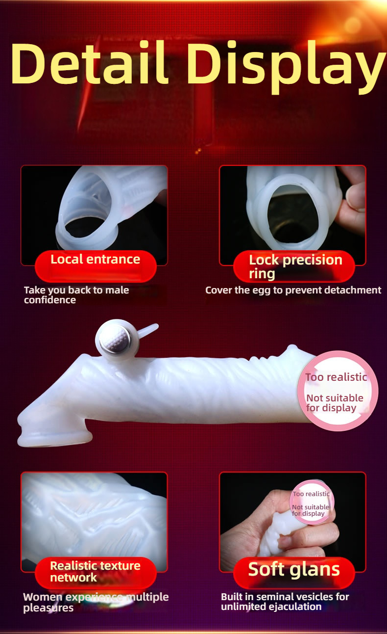 Pleasing self-lubricating white jade condom (making her scream), thickening and increasing penis condom