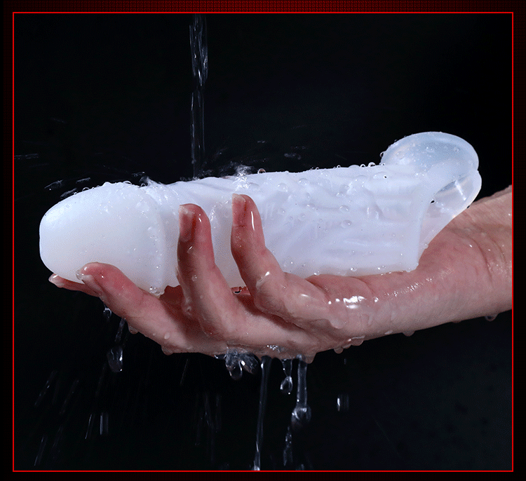 Pleasing self-lubricating white jade condom (making her scream), thickening and increasing penis condom