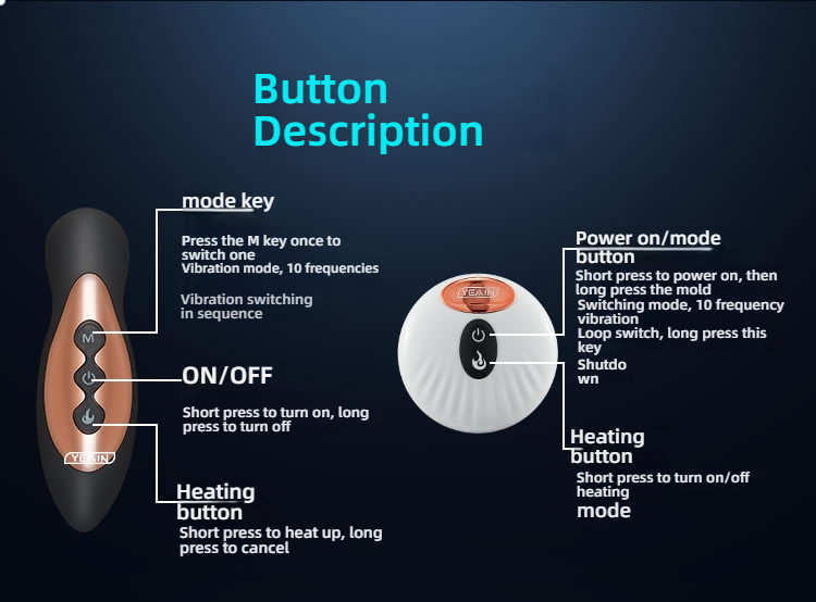 YEAIN Active Heating Double Shock Precise Stimulation Rear Prostate Electric Massager