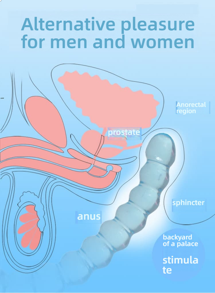 Pleasing U-shaped double headed penis with pull beads