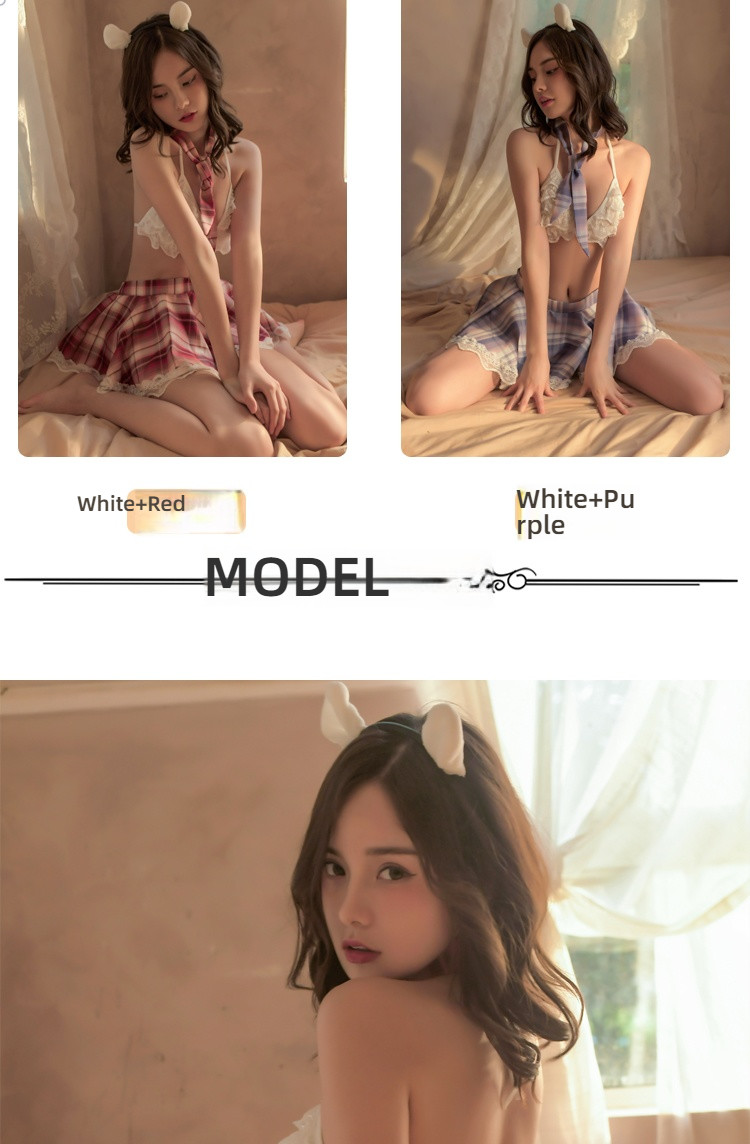 JK dress lace plaid collection seductive lingerie set