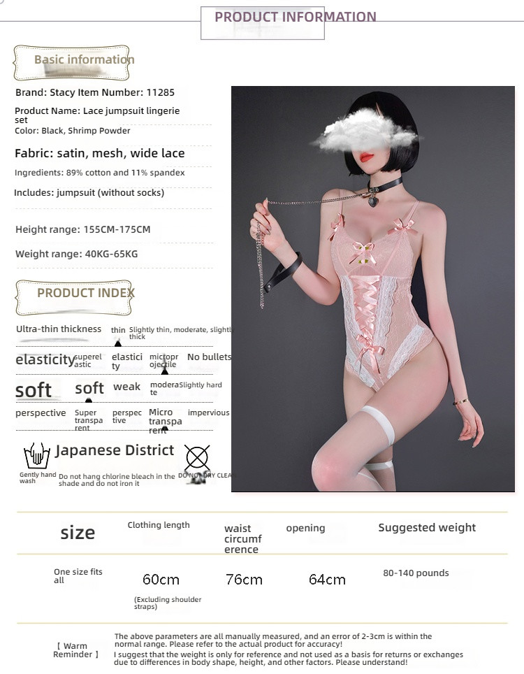 Japanese and Korean Perspective Deep V-Cross Strap Bodysuit, Sexy Underwear