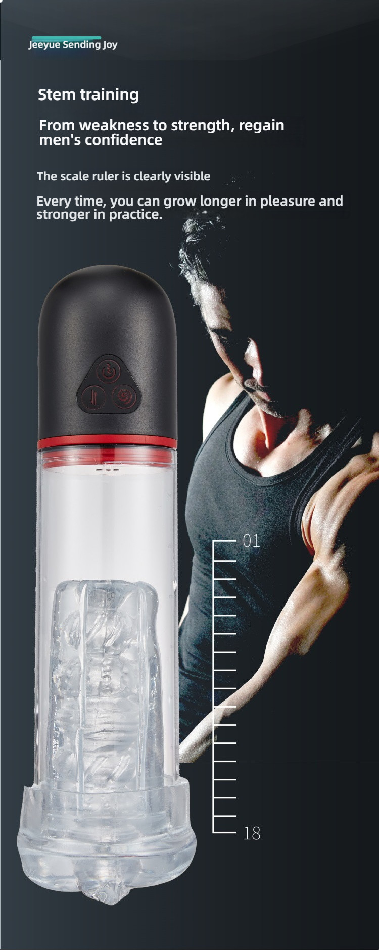 Male Masturbator JEE YUE Free Lip Vacuum Wrapping and Pressing Airplane Cup