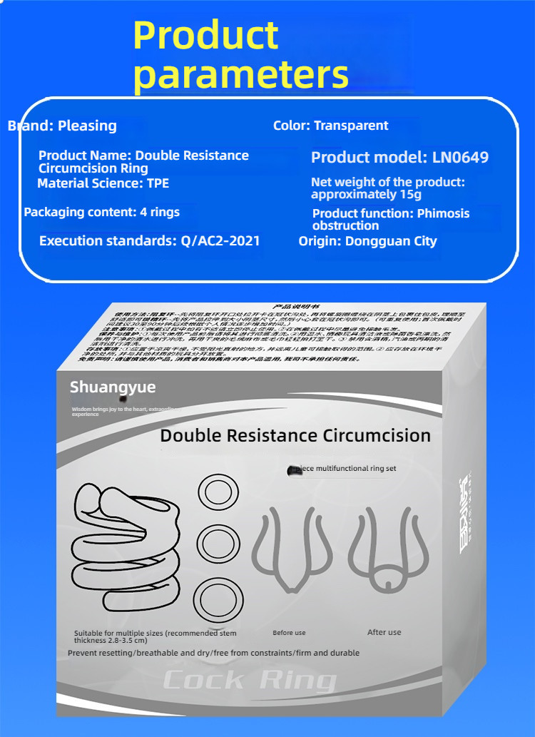 Joyful Dual Resistance Multi Effect Circumcision Ring 4-piece Set