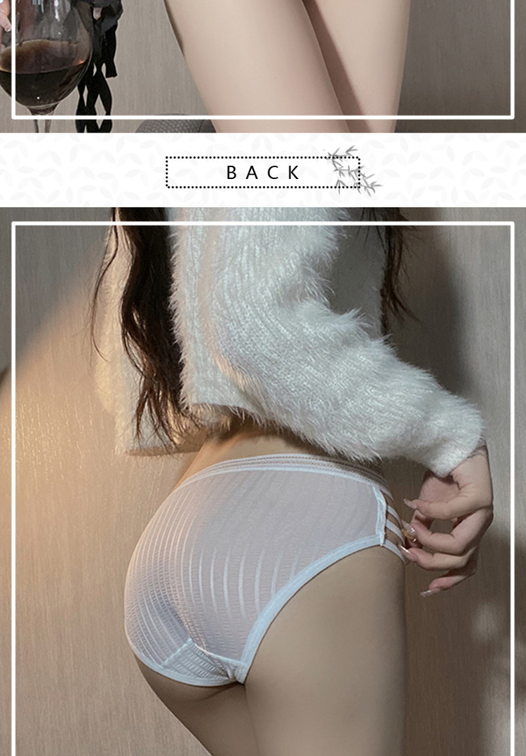 Sexy thin triangle pants with a delicate belt and exposed waist, tempting and sexy