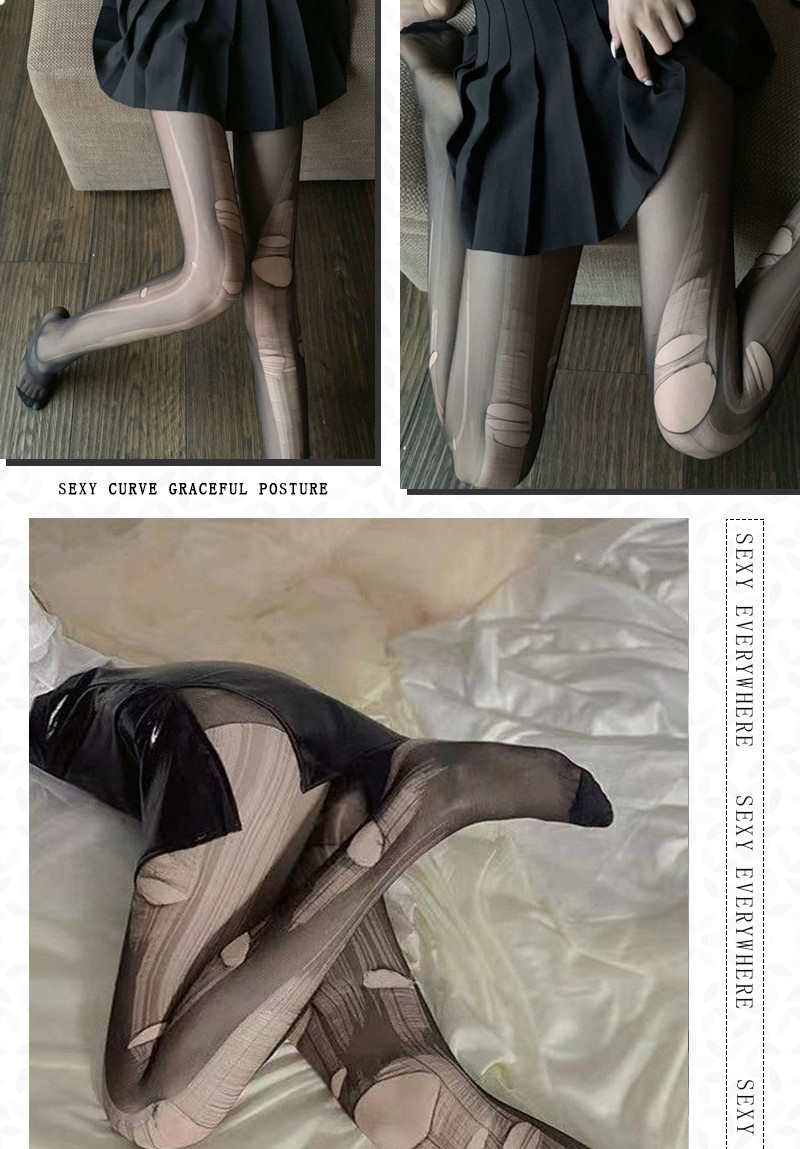 Easy to tear stockings have a unique charm and a sense of rupture