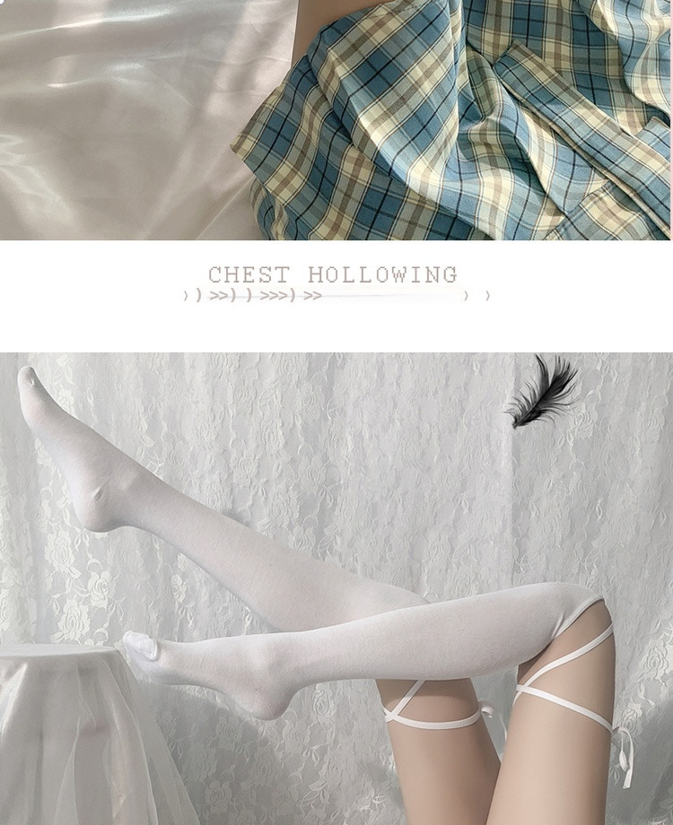 Internet celebrity personality Japanese long tube cross tie knee high socks