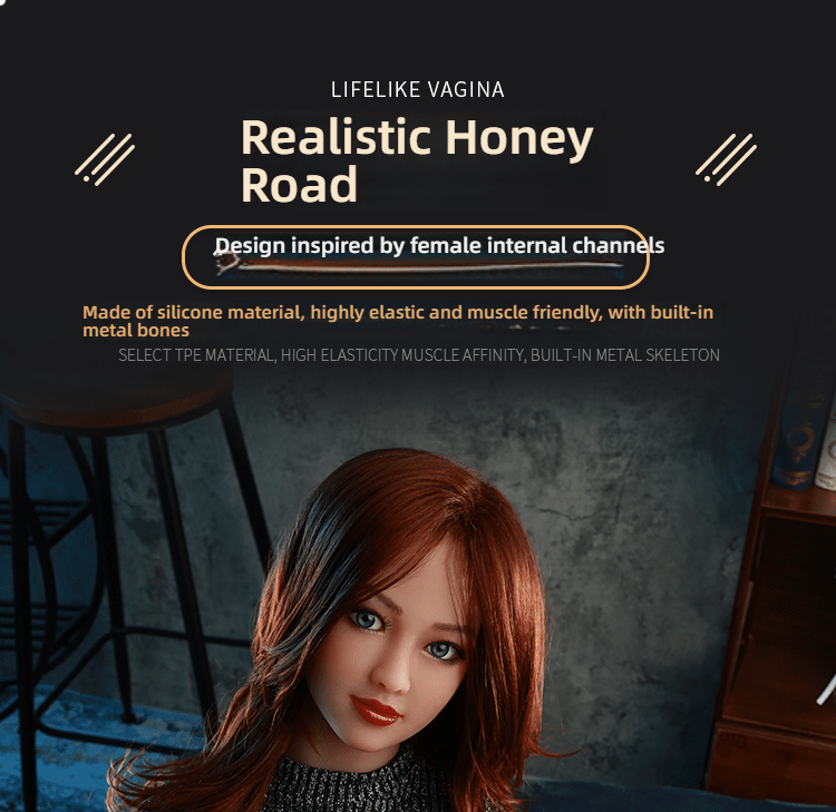Qishe all silicone hair transplant+skin simulation meridian Maige wheat colored solid doll 165cm