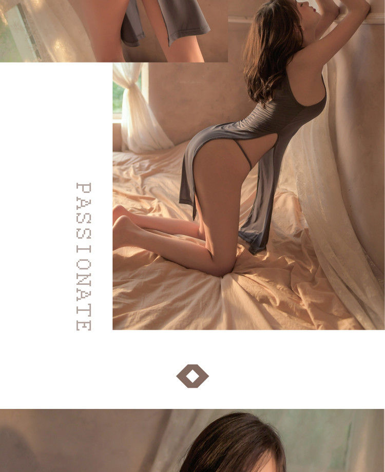 Stacy sexy split ice silk jumpsuit