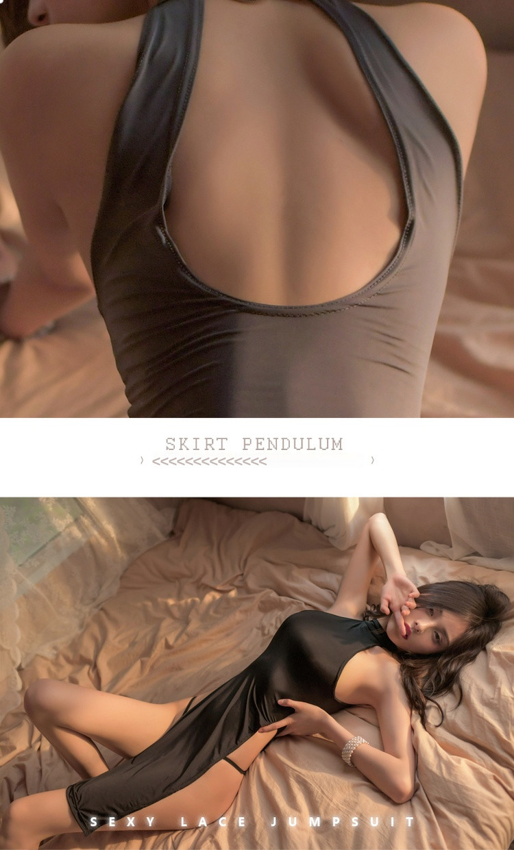 Stacy sexy split ice silk jumpsuit