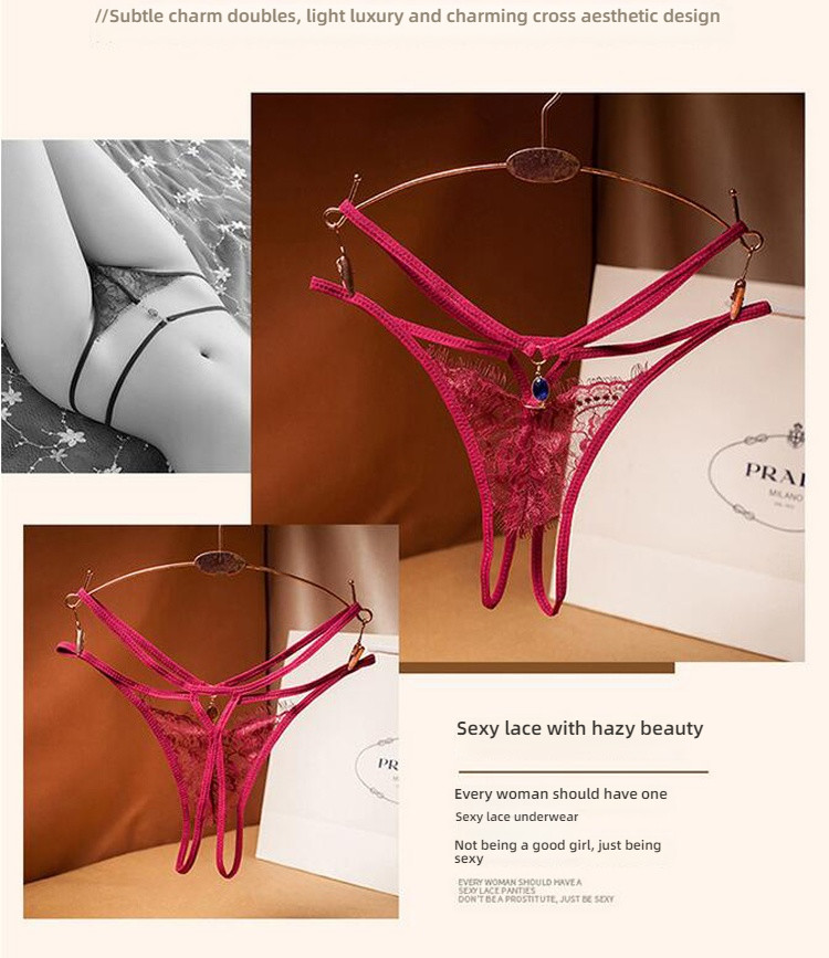 Stacy lace diamond hollow out fun underwear