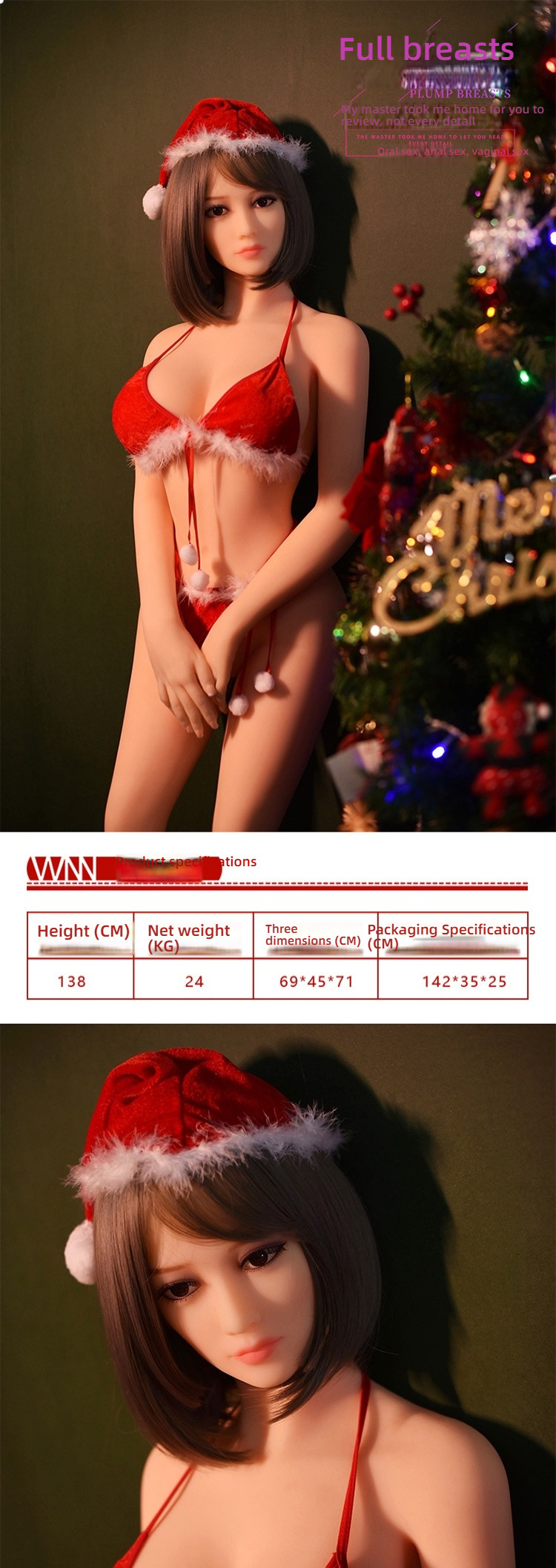 Wonani Full Breasted Solid Doll 138cm