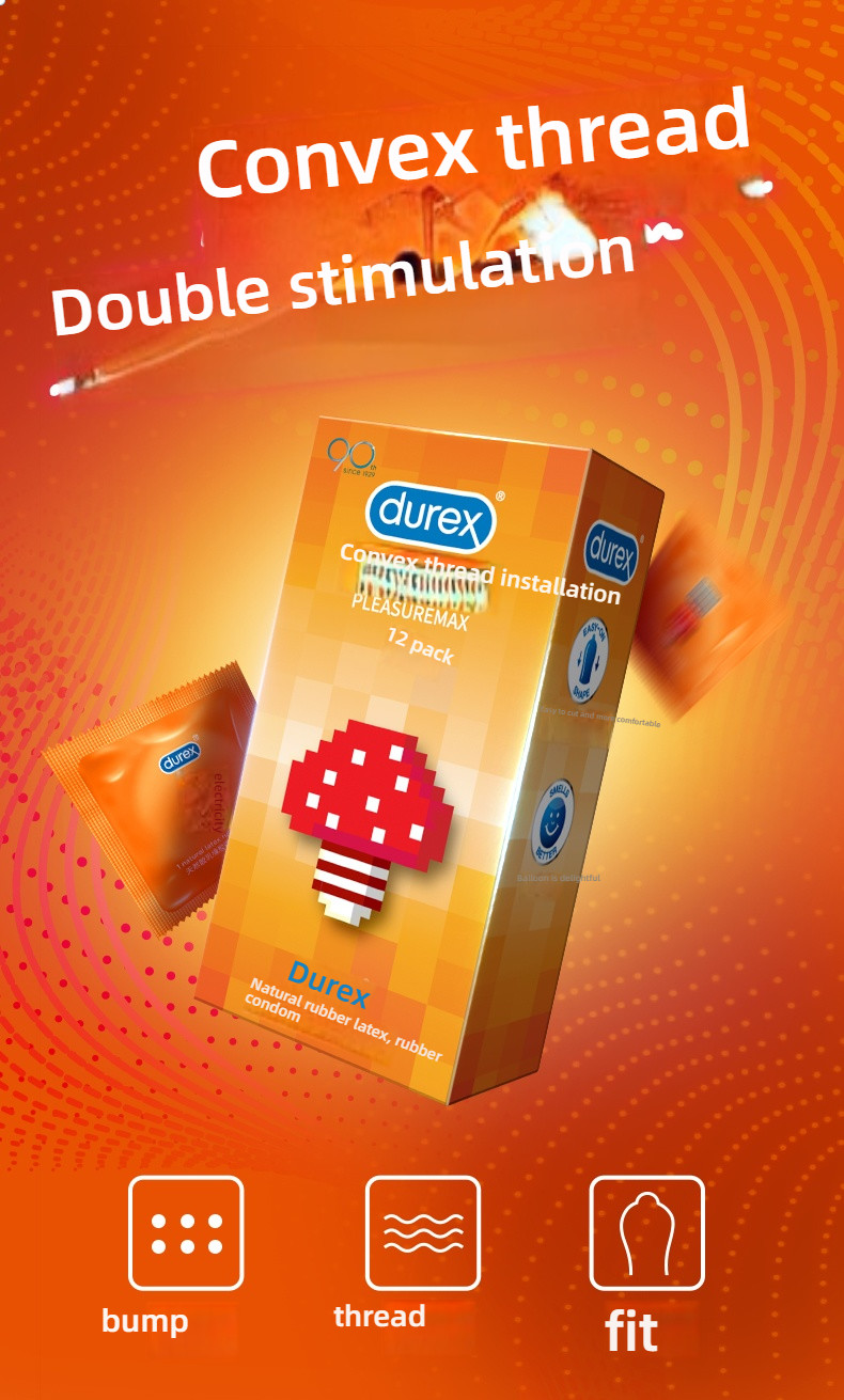 Durex Convex Thread Design Condom Large Set of 12, Stunning Appearance