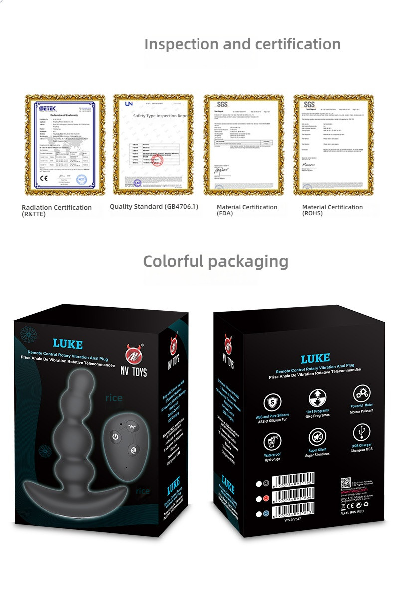 Luke twists and shakes the anal plug, stimulates the movement of the clasp